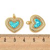 Valentine's Day Brass Micro Pave Cubic Zirconia with Synthetic Opal Pendants KK-D096-02G-G-3