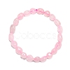 Natural Rose Quartz Bead Stretch Bracelets BJEW-K213-01-3