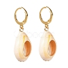 Electroplate Cowrie Shell Dangle Leverback Earrings for Girl Women EJEW-JE04639-3