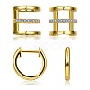 Brass Cuff Earrings and Hoop Earrings Sets EJEW-BB35145-8