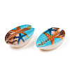 Printed Cowrie Shell Beads X-SSHEL-T013-01C-4