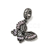 Rack Plating Brass Pave Colorful Cubic Zirconia European Dangle Charms KK-P277-19B-2