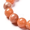 Natural Peach Calcite Round Beads Stretch Bracelet for Her BJEW-JB06822-02-4
