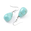 Synthetic Turquoise Dangle Earrings EJEW-P143-C09-2