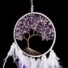 Iron Woven Web/Net with Feather Pendant Decorations AJEW-B017-06-6