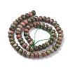 Faceted Natural Unakite Rondelle Beads Strands X-G-K090-10-4
