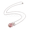 Glass Perfume Vial with Crown Pendant Necklace NJEW-H218-01E-2