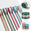 WADORN 10 Yards 5 Colors Filigree Polyester Striped Ribbon OCOR-WR0001-22-4