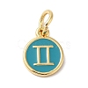 Real 18K Gold Plated Brass Enamel Charms KK-L216-001G-I-2