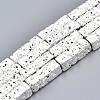 Electroplated Natural Lava Rock Beads Strands X-G-T114-63S-1