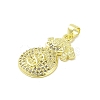 Brass Micro Pave Clear Cubic Zirconia Pendants KK-E111-14G-2