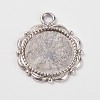 Flower Alloy Pendant Cabochon Settings and Half Round/Dome Clear Glass Cabochons DIY-X0221-AS-FF-4