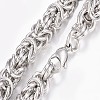 304 Stainless Steel Byzantine Chain Necklaces and Bracelets Jewelry Sets SJEW-I189-06P-4