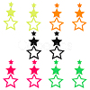 ANATTASOUL 5 Pairs 5 Colors Hollow Star Acrylic Dangle Stud Earrings for Woman EJEW-AN0004-10-1