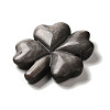 Natural Silver Obsidian Carved Clover Figurines Statues for Home Office Tabletop Feng Shui Ornament DJEW-G044-01D-3