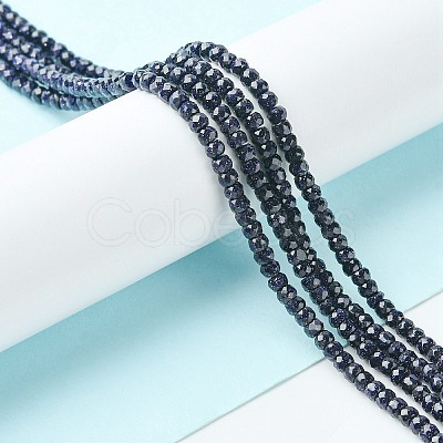 Synthetic Blue Goldstone Beads Strands G-F748-O02-01-1