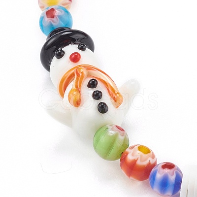 Handmade Lampwork Beaded Mobile Straps for Christmas HJEW-JM00446-01-1