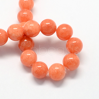 Natural Dyed Yellow Jade Gemstone Bead Strands G-R271-6mm-Y18-1