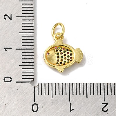 Rack Plating Brass Micro Pave Cubic Zirconia Pendants KK-K377-89G-1