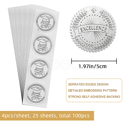 Custom Silver Foil Embossed Picture Sticker DIY-WH0336-005-1