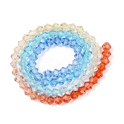 Gradient Color Baking Painted Glass Bead Strands DGLA-A039-T4mm-A012-1