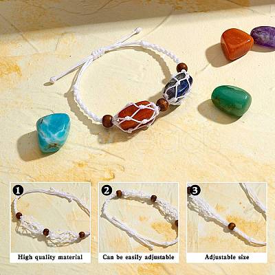 4Pcs Nylon Braided Bracelet BJEW-SZ0002-48C-1