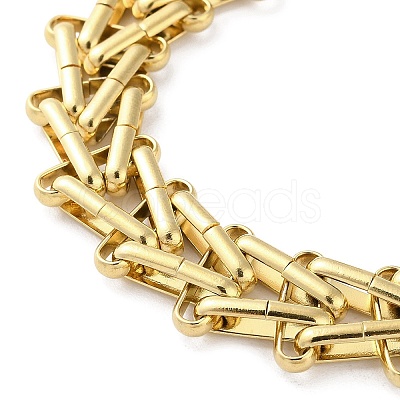 304 Stainless Steel Triangle Link Chain Bracelets for Women BJEW-G712-10G-1