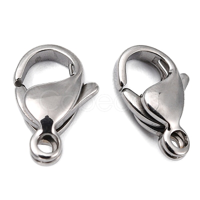 Tarnish Resistant Polished 316 Surgical Stainless Steel Lobster Claw Clasps STAS-R072-12A-1