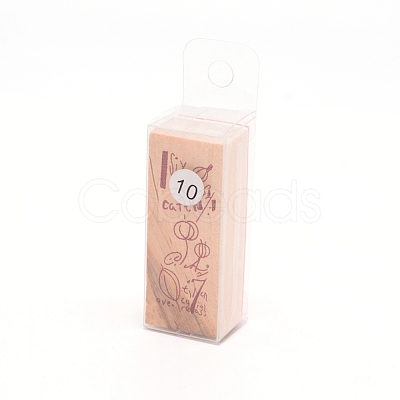 Wooden Stamps AJEW-WH0018-64J-1