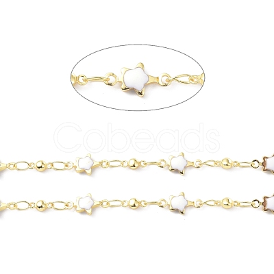 Brass & Enamel Link Chains CHC-D029-10G-1