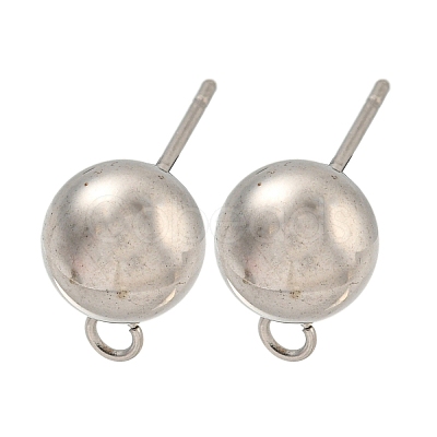 Non-Tarnish 304 Stainless Steel Stud Earring Findings STAS-O004-10F-P-1