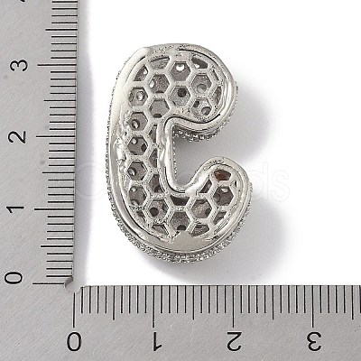 Rack Plating Brass Micro Pave Clear Cubic Zirconia Pendants ZIRC-U002-P-J-1