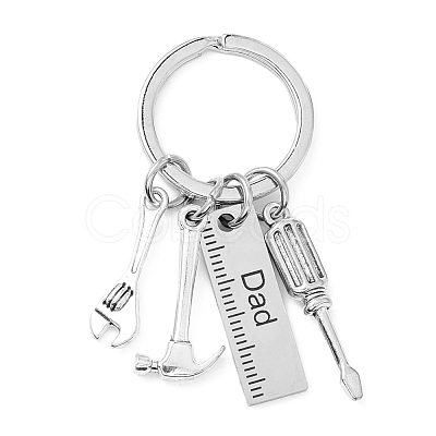 Non-Tarnish Father's Day Theme 201 Stainless Steel Keychain KEYC-A010-04-1