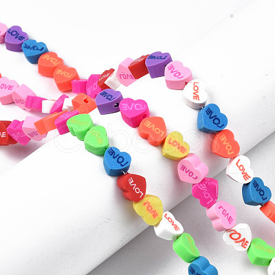 Handmade Polymer Clay Bead Strands CLAY-N006-72-1