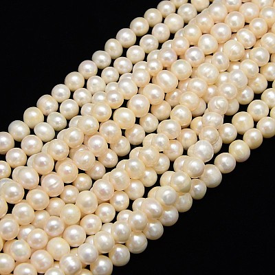 Natural Cultured Freshwater Pearl Beads Strands PEAR-L001-E-07-1