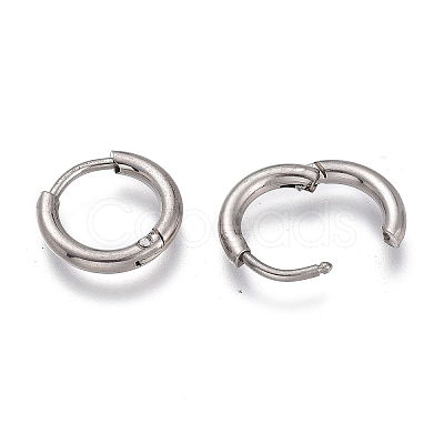 Tarnish Resistant 201 Stainless Steel Huggie Hoop Earrings EJEW-L256-05M-P-1