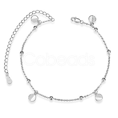 SHEGRACE Rhodium Plated 925 Sterling Silver Charm Anklets JA138A-1