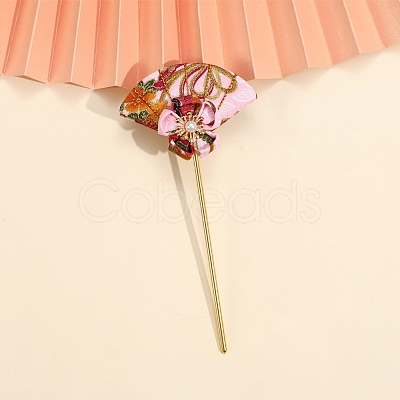 Flower Fan Cloth Hair Sticks PW-WG5DC28-12-1