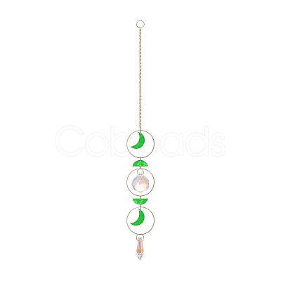 Shell Moon Hanging Ornaments HJEW-P016-01G-D-1