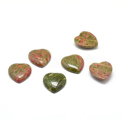 Natural Unakite Gemstone Cabochons G-T029-23x25mm-05-1