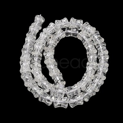 Transparent Crackle Glass Beads Strands GLAA-D025-01K-1