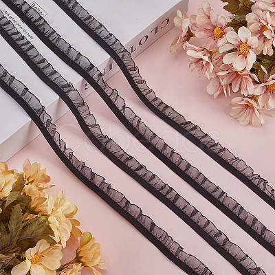 Nylon Chiffon Elastic Lace Trim OCOR-WH0082-159C-1