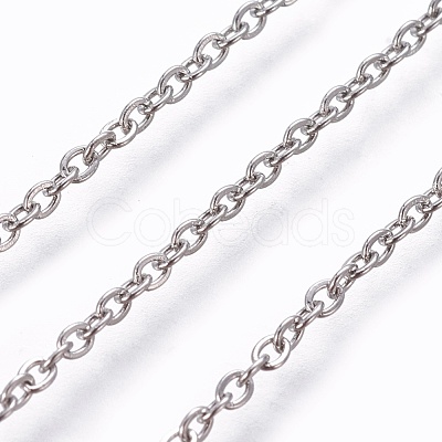 Non-Tarnish 304 Stainless Steel Cable Chain Necklaces NJEW-P248-01P-1