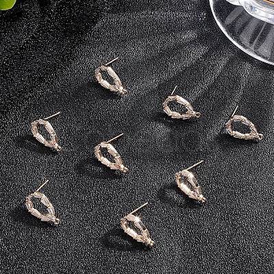 Beebeecraft 10Pcs Brass Stud Earring Findings KK-BBC0003-71-1