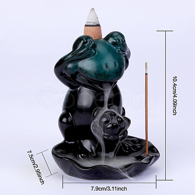 Ceramic Decorations Lotus Frog Flowback Incense Stove Ceramic Incense Stove Decorations Gift JX843A-1