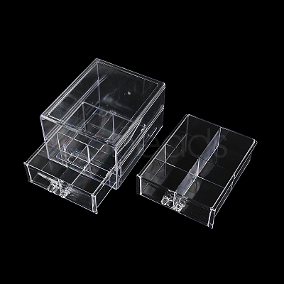 4-Grid Acrylic Jewelry Storage Drawer Boxes CON-K002-01B-1