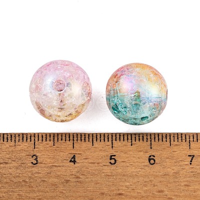 UV Plating Rainbow Iridescent Two Tone Acrylic Beads PACR-C009-04-1