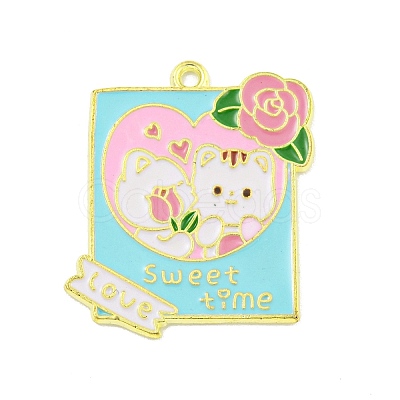 Valentine's Day Alloy Enamel Pendants ENAM-Z015-03G-03-1