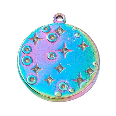 PVD Vacuum Plating 304 Stainless Steel Pendant Rhinestone Cabochons STAS-P288-14M-1