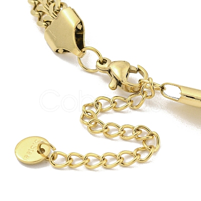 Hollow Lantern 304 Stainless Steel Link Twisted Chain Bracelets for Women BJEW-Q339-02G-1